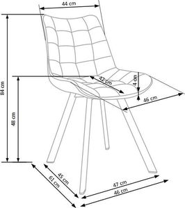 Elior Nowoczesne krzesło Winston - musztardowy 5