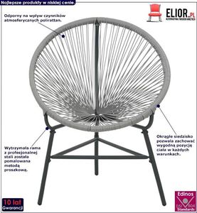 Elior Krzesło ogrodowe Corrigan - szare 2