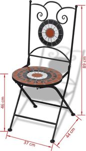 Elior Pomarańczowo-biały zestaw mebli z mozaiką Flurry 13