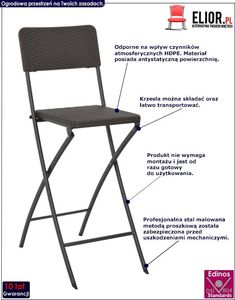 Elior Zestaw składanych krzeseł ogrodowych - Nathan 2