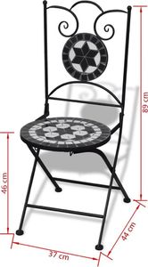 Elior Czarno-biały 3-częściowy zestaw mebli z mozaiką Flurry 14