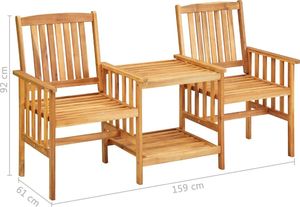 Elior Zestaw drewnianych mebli ogrodowych Malter - brązowy 8