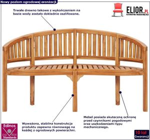 Elior Drewniana ławka ogrodowa - Claire 3X 2
