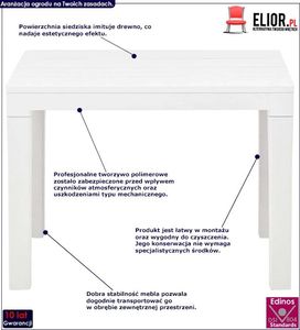 Elior Zestaw białych ławek ogrodowych - Nadeva 2