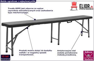 Elior Zestaw czarnych ławek ogrodowych - Estella 2