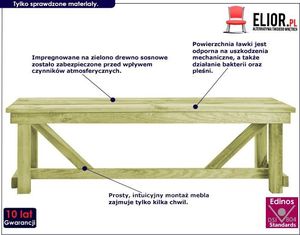 Elior Drewniana ławka ogrodowa Beten - zielona 2
