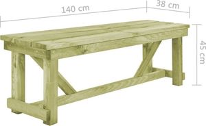 Elior Drewniana ławka ogrodowa Beten - zielona 4