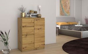 Elior Nowoczesna komoda Velda 2X - dąb artisan 3