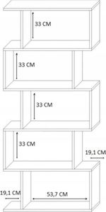 Elior Regał do salonu na książki i dekoracje dąb wenge - Aristo 4X 3