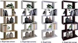 Elior Regał do salonu na książki i dekoracje dąb wenge - Aristo 4X 6