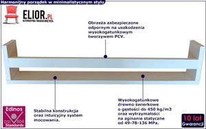 Elior Biała drewniana półka dziecięca na książki 30 kolorów - Romina wzór, kolor: 2 2