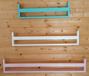 Elior Biała drewniana półka dziecięca na książki 30 kolorów - Romina wzór, kolor: 2 4