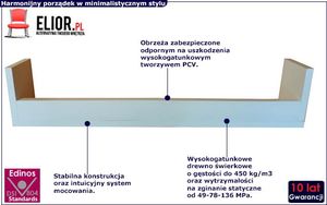 Elior Minimalistyczna drewniana półka dziecięca 30 kolorów - Camila wzór, kolor: 1 2