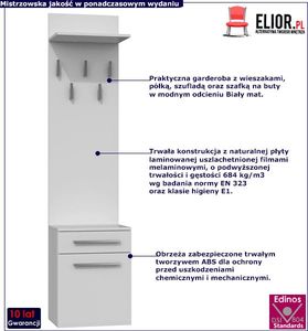 Elior Biały wieszak z szafką na buty - Kaya 3X 2