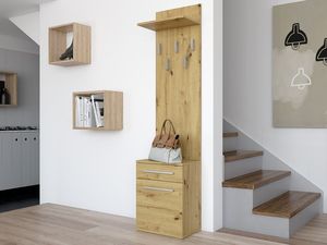 Elior Wieszak z szafką na buty w kolorze dąb artisan - Kaya 3X 3