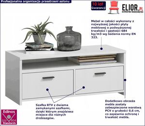 Elior Biała szafka rtv pod telewizor - Afans 2