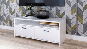 Elior Biała szafka rtv pod telewizor - Afans 3