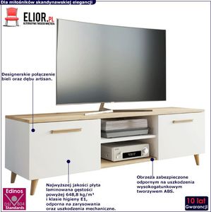 Elior Biała skandynawska szafka RTV do salonu - Pura 2S 2