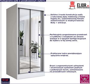 Elior Szafa przesuwna w kolorze biały + antracyt - Edna 2X 2