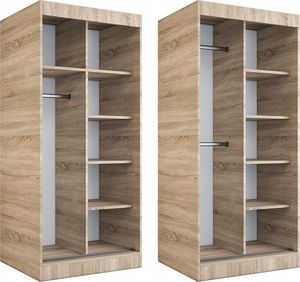 Elior Szafa przesuwna w kolorze biały + antracyt - Edna 2X 4