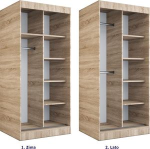 Elior Szafa przesuwna w kolorze biały + antracyt - Edna 2X 5