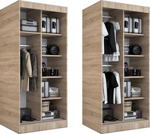 Elior Szafa przesuwna w kolorze biały + antracyt - Edna 2X 6