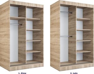 Elior Szafa przesuwna w odcieniu dąb sonoma 120 - Palmira 3X 5