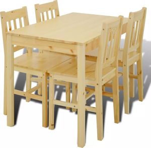 Elior Drewniany zestaw stół i 4 krzesła Ellen 1
