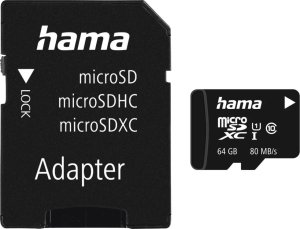 Karta Hama MicroSDXC 64 GB Class 10 UHS-I/U1  (001241400000) 1