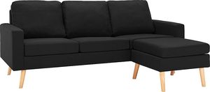 Elior 3-osobowa czarna sofa z podnóżkiem - Eroa 4Q 1