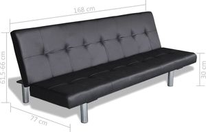 Elior Czarna kanapa rozkładana z Wally 11