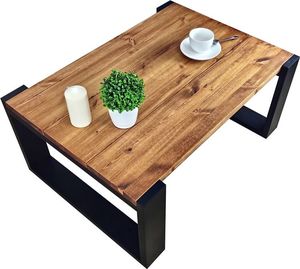 Elior Drewniana ława do salonu w stylu loftowym - Mokka 6