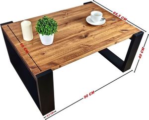 Elior Drewniana ława do salonu w stylu loftowym - Mokka 7