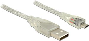 Kabel USB Delock USB-A - microUSB 1.5 m Przezroczysty (83899) 1
