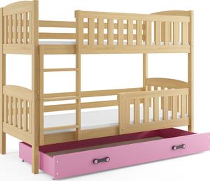 Elior Drewniane łóżko dla dzieci z drabinką 80x190- Celinda 2X 1