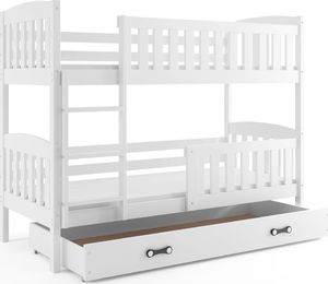 Elior Białe drewniane łóżko dla dziecka 80x190 - Elize 2X 1