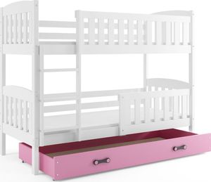 Elior Piętrowe łóżko dla dzieci z różową szufladą 80x190 - Elize 2X 1