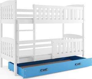 Elior Drewniane łóżko z niebieską szufladą 90x200 - Elize 3X 1