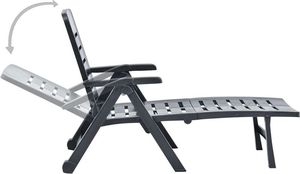 Elior Antracytowy leżak ogrodowy z podłokietnikami - Dantes 3