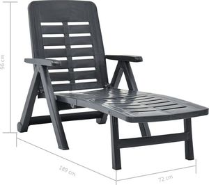 Elior Antracytowy leżak ogrodowy z podłokietnikami - Dantes 5