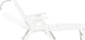 Elior Biały rozkładany leżak ogrodowy - Dantes 3
