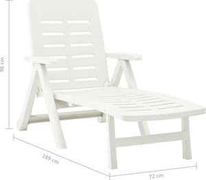 Elior Biały rozkładany leżak ogrodowy - Dantes 4