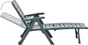 Elior Zielony regulowany leżak ogrodowy z podłokietnikami - Dantes 3