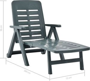 Elior Zielony regulowany leżak ogrodowy z podłokietnikami - Dantes 5