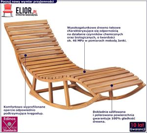 Elior Dewniany jednoosobowy leżak ogrodowy na płozach - Afis 2X 2