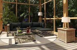 Elior 5-częściowy szary zestaw wypoczynkowy do ogrodu - Beck 5A 3