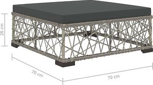 Elior 5-częściowy szary zestaw wypoczynkowy do ogrodu - Beck 5A 5