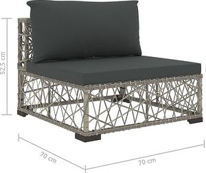 Elior 5-częściowy szary zestaw wypoczynkowy do ogrodu - Beck 5A 6