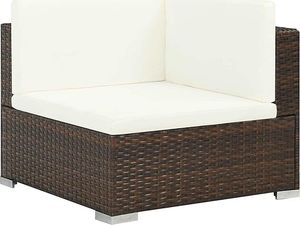 Elior 8-częściowy zestaw ogrodowy ze stolikiem brązowo-śmietankowy - Bero 8B 5