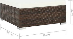 Elior 8-częściowy zestaw ogrodowy ze stolikiem brązowo-śmietankowy - Bero 8B 9